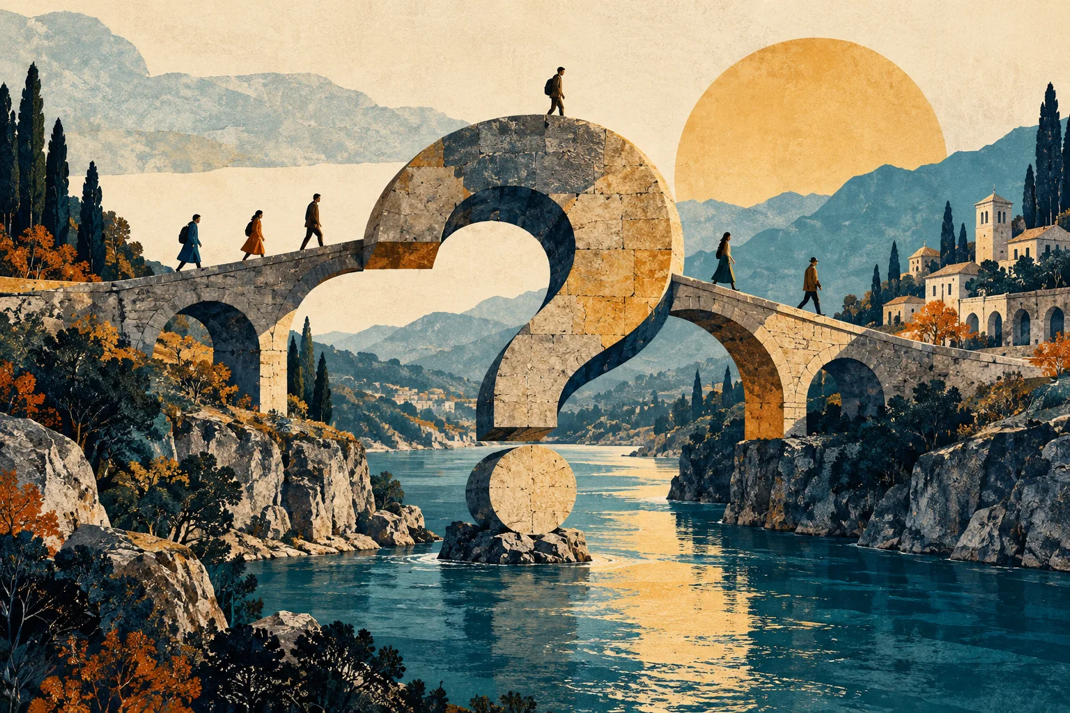 A question becomes a bridge between two landscapes